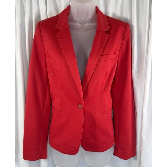 The Limited Red Single Button Blazer Polka Dot Lining M Preppy Academia 89-28 - Picture 6 of 13